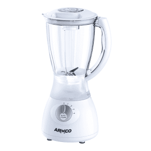 ARMCO Blender 1.5L, 4 speed with Pulse, Blender, Unbreakable PC Jar, Safety Protection, Overheat protection, Full copper motor, precision blending stainless steel blades , 350w. White and Silver