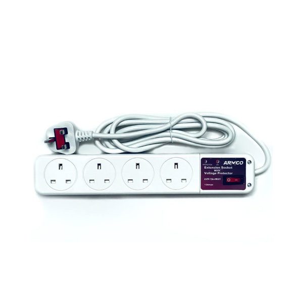 AVP-13A-4WAY - 4 Way Extension Socket with 13Amp Volt Protector