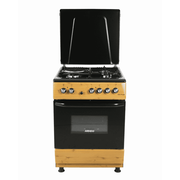 GC-F6631PX(WD) - 3Gas+1Electric, 60X60 Oven+Grill, Button ignition, Mechanical Timer, Wooden Look Body.