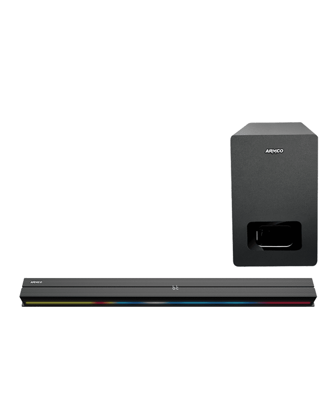 AHT-SB5390WX-WIRELESS SOUNDBAR with 5.25" Sub Woofer, 80W (r.m.s), 4000W PMPO, Remote Control, Bluetooth.