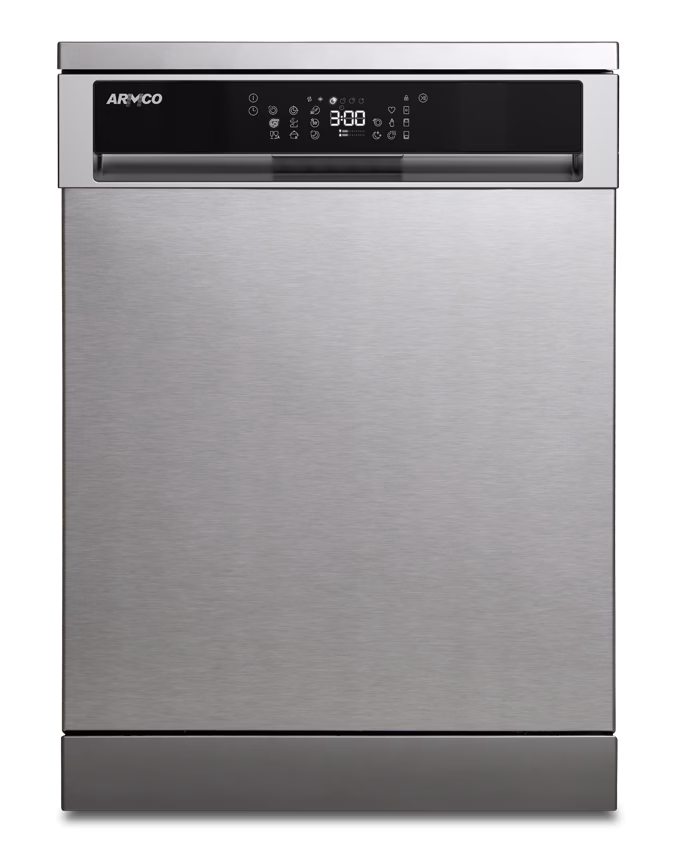 ADW-6615INV(SS) 15 Place Setting Dishwasher – Inverter Motor, 9 Programs, 3 Racks, Auto Door & Dual Wash (Inox Finish)