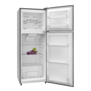 ARF-NF238K(SL) 186L Refrigerator 2-Door with LED Lighting, Lock & Key, Strengthened Glass Shelves & Crystal Crisper – Silver