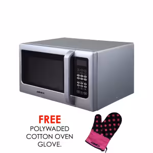 am-dg2543(as) - microwave oven + grill, 25l, digital touch control, 800w, 1000w grill power, 99.99 min timer, speedy defrost, multi stage cooking, auto cooking menu, child safety lock, cooking end signal, glass window, silver/steel.