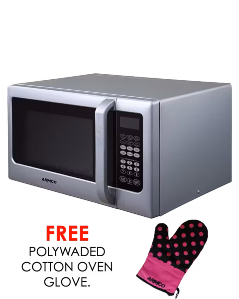 am-dg2543(as) - microwave oven + grill, 25l, digital touch control, 800w, 1000w grill power, 99.99 min timer, speedy defrost, multi stage cooking, auto cooking menu, child safety lock, cooking end signal, glass window, silver/steel.