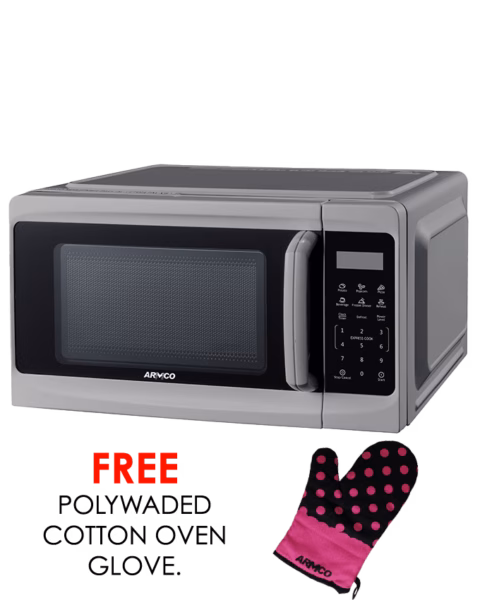 am-ds2033(sl)-microwave oven, 20l, digital touch control, 700w, 99.99 min timer, speedy defrost, multi stage cooking, auto cooking menu, child safety lock, cooking end signal, silver.