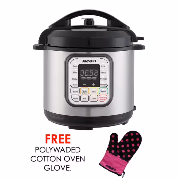 APC-EP1000X - 10L Multi Function Electric Pressure Cooker, (Soup, Meat, Chicken, Cake, Saute, Beans, Rice, Steam, Porridge, Multigrain, yogurt, Fish, Ribs), 3 types of Taste Choice, Soft Touch buttons, Electric LED .