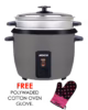arc-220ts - 2 in 1 rice cooker and steamer with non-stick inner coating, 2.2l rice capacity (5l water capacity), automatic keep warm function, removable steel valve for easy cleaning, stainless steel lid, rice spoon & measuring cup, silver.