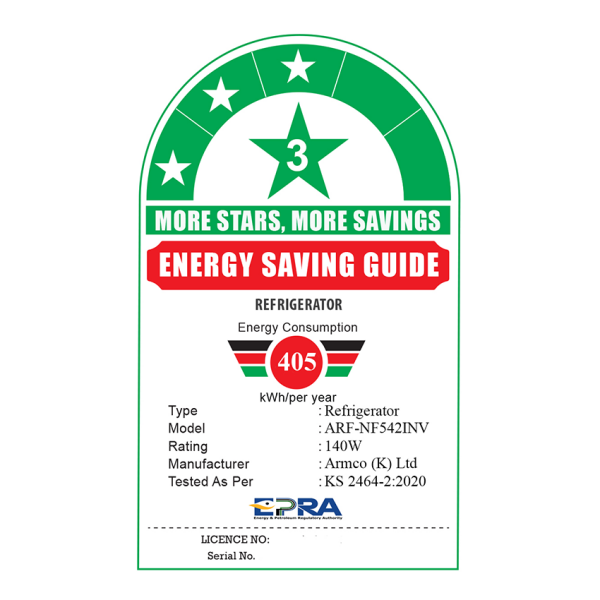 ARF-NF542INV(DS)-EPRA-Energy Rating STICKER