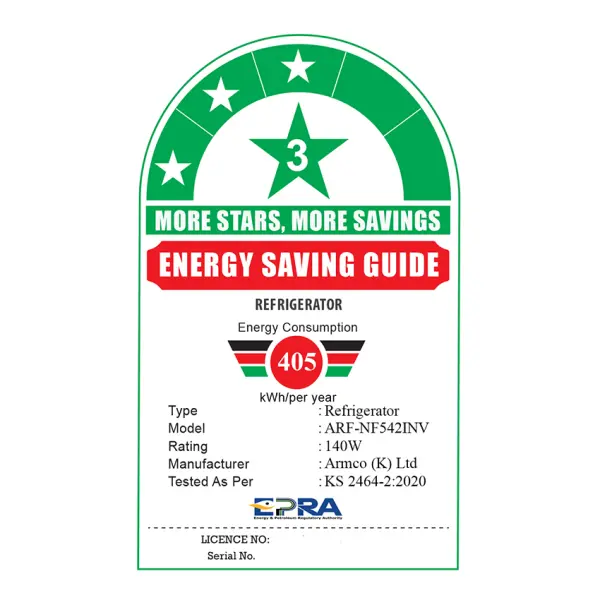 ARF-NF542INV(DS)-EPRA-Energy Rating STICKER