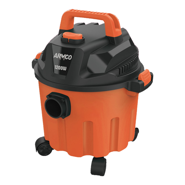 avc-wd1012p-10l wet and dry drum type vacuum cleaner, tough compact rustproof plastic exterior body, high quality castor wheels, hepa filter, safety swich, blow function, 5m cable, 1200w.