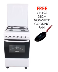 gc-f5531px(w) - 3gas + 1electric, static electric oven/grill 50x50, thermostat, lamp, metal lid, rotisserrie, double glass oven door, button ignition, 1 grid, 1 tray, adjustable feet, white.