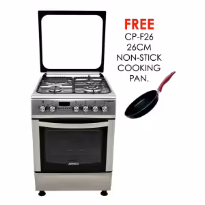 gc-f6631lx3(ss) - 3gas+1electric, 60x60 full convection oven+grill, 1 wok, 1 rapid hp(180mm), one touch auto ignition, flame failure device, glass top lid, rotisserie, digital timer, high aesthetics steel knobs, inox top,304 high quality stainless steel.