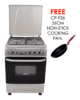 gc-f6631px(ss) - 3gas+1electric(180mm-2000w rapid plate), 60x60 oven+grill, button ignition, thermostat, lamp, metal lid, mechanical timer, double glass oven door, 1 grid, 1 tray, adjustable feet, 304ss high quality stainless steel body.