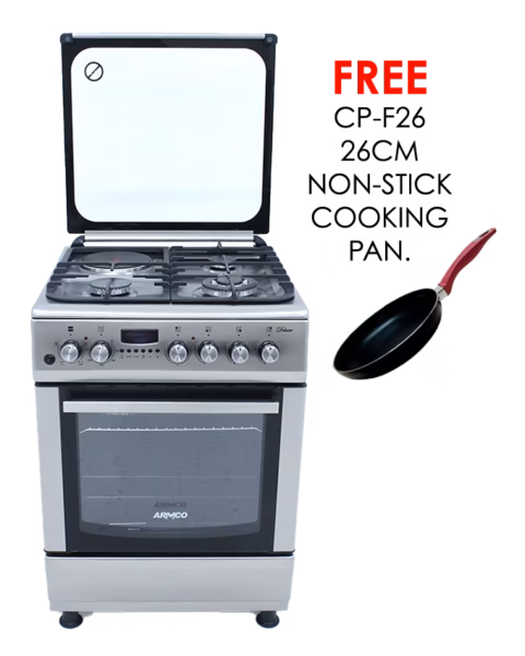 gc-f6631zx2(ss) - 3gas+1electric, 60x60 full convection oven+grill, super safe flame failure device, 1 wok, 1 rapid hp (180mm), one touch auto ignition, rotisserie, digital timer, cast iron pan supports, utensil apparatus for glass lid, 304ss.