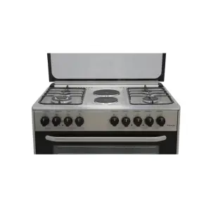 4Gas+2 Electric (1x145 + 1x180) RAPID, 60X90 Full Function Turbo Convection Oven, Thermostat control, 1 Rapid Plate, 1 Triple Wok Burner, Eu Standard Flame Failure Device, Rottiserrie,1 Grid, 2 Tray, 1 Round Tray, Glass Lid with profile, Mechanical Timer, SS304 Non Magnetic STAINLESS STEEL TOP, SILVER, Sabaf Italian Burners