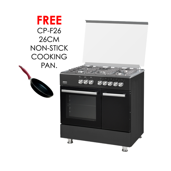 gc-f9650zbt2(bk) 5 gas(1 mini wok), 60x90 full function turbo convection oven, 1 triple wok burner, cast iron pan supports, eu standard flame failure device, one touch auto ignition, sabaf italian burners.