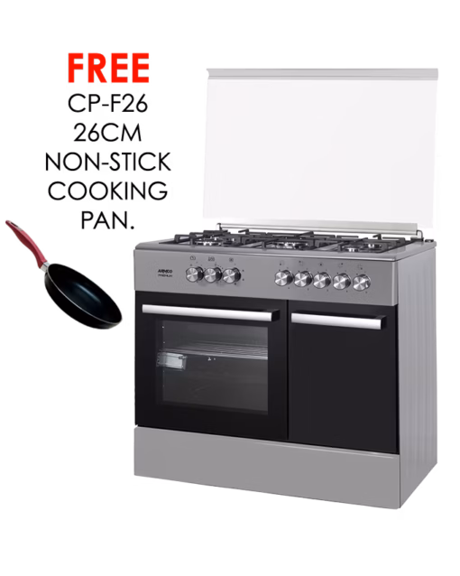 gc-f9650zbt2(ss) 5 gas(1 mini wok), 60x90 full function turbo convection oven, 1 triple wok burner, cast iron pan supports, eu standard flame failure device, one touch auto ignition, sabaf italian burners.