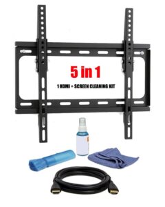 ABK-306 - LCD Wall Mount 5 in 1 Kit, HORIZONTAL FLAT WITH TILT 26-47", Weight Capacity 30 Kg, Interface Size 400x400, Accessories (Cleaning Brush/Screen Cleaner, Microfiber Cloth, HDMI Cable, Tilt Function 0?- 10?.
