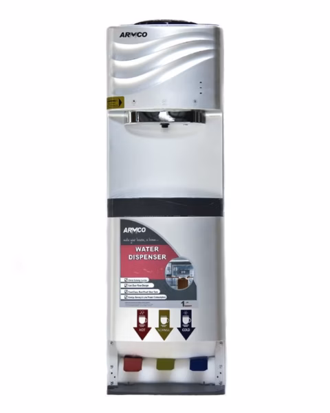 AD-17FHNC-PED(SL) - 16L 3 Tap Water Dispenser, Hot, Normal & Cold - Foot Pedal Press, Silver.