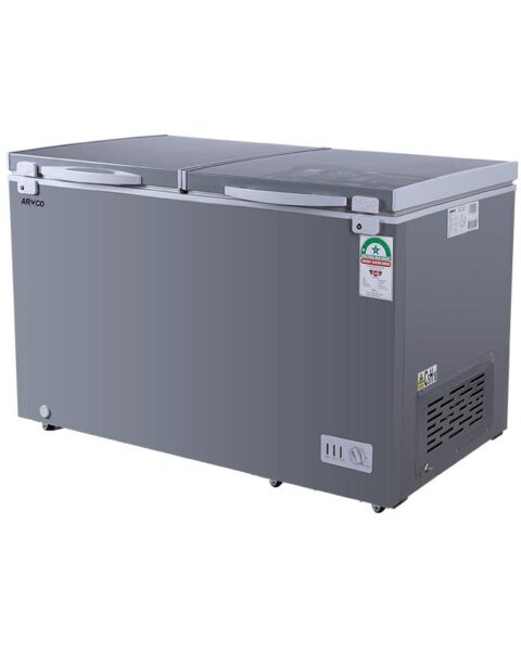 Armco chest freezer, AF-C52(K) 430L Net (512L Gross) Double Door, Cool Pack, Step-inn Type, Inner Glass door for double Insulation, Super Silent Tropicalised Compressor, Compressor Fan, CFC Free, External Condenser, EPRA Compliant.