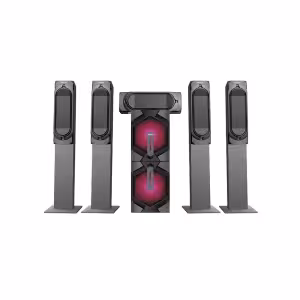 AHT-10350TB - 5.1 Ch, 10.0" Sub Woofer, 4 Tall Boy Speakers, 1 Satellite speakers, 15000W PMPO, USB, SD CARD, FM Radio,High power output 430w ( 280w + 30wx5 r.m.s, Remote Control, Attractive fluorescent with Bluetooth Function.