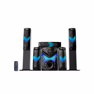 AHT-8245TB - 5.1 Ch. 8.0" Sub Woofer, 2 Tall Boy Speakers, 3 Satellite speakers, 12000W PMPO, USB, SD CARD, FM Radio,High power output 275w ( 150w + 25wx5 r.m.s), Remote Control, Attractive fluorescent with Bluetooth Function.