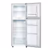 arf-d178g(sl) - refrigerator, 118l, 2door, cool pack, interior lamp, 2 strengthened wire shelves, crystal vegetable crisper, toughened freezer shelves, egg tray, lock and key, external handle, external condenser, silver.