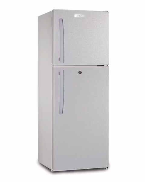 ARF-D198(SL) 138L fridge, 2 doors, COOL PACK, Interior Lamp, 2 Strengthened Wire Shelves, Crystal Vegetable Crisper, Egg Tray, Lock and Key, Silver.