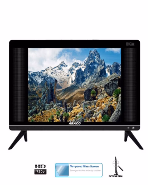 LED-TZ15H1DC - 15" LED TV, HD Ready, TEMPERED GLASS TOUGH SCREEN, PC Input, 1xHDMI, 1xUSB (Movies), Earphone Out, DVB-T2, Multi System, Multi Video Format, 10w x 2 speakers, With Crocodile clips and Adapter,AC/DC New Tough Screen.