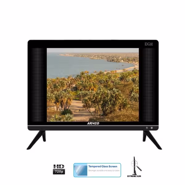 LED-TZ17H1 - 17 inch Digital LED TV, HD Ready, TEMPERED GLASS TOUGH SCREEN, PC Input, 1xHDMI, 1xUSB (Movies), Earphone Out, DVB-T2, Multi System, Multi Video Format, 10w x 2 speakers, New Tough Screen.