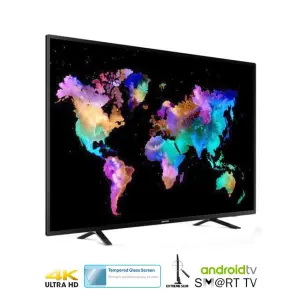 LED-T75SM-UHD - 75" LED TV, Digital SMART 4K UHD, Android, Tough Screen, USB Movies, Multi Format, 3xHDMI, 2xUSB, Memory 1G+8G, CI Slot, Hi Fi Sound, VGA Connector, RJ45 Input, Mini AV, Energy Saving, With Wireless Keyboard.