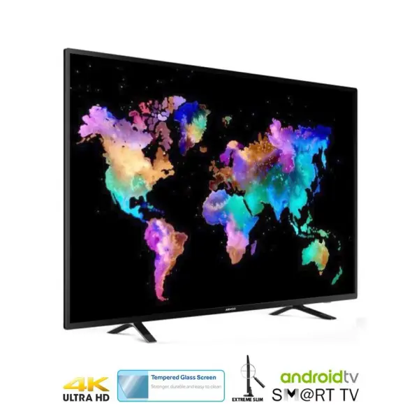 LED-T75SM-UHD - 75" LED TV, Digital SMART 4K UHD, Android, Tough Screen, USB Movies, Multi Format, 3xHDMI, 2xUSB, Memory 1G+8G, CI Slot, Hi Fi Sound, VGA Connector, RJ45 Input, Mini AV, Energy Saving, With Wireless Keyboard.
