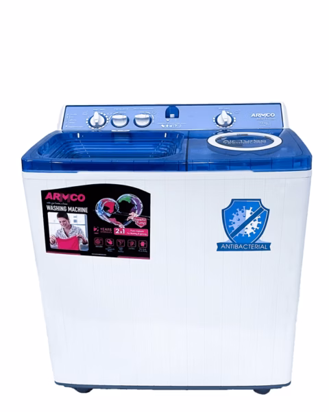 AWM-TT1255P - 12.0 Kg Twin Tub Washing Machine with Pump, Air Dry Function, External Scrub top, Anti Bacterial, 35 Min Soak Timer, Anti-Rust plastic Drum, Simultaneous Wash and Spin Function with Twin Motors, High Speed Spin 1350rpm.