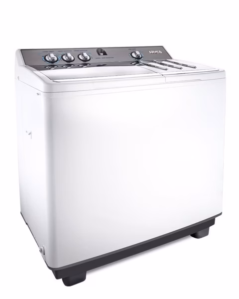 AWM-TT1305P - 13 Kg Twin Tub Washing Machine with Pump, Air Dry Function, Double layer Anti- Shock Plastic Body, Internal Anti Detergent and Anti-Rust plastic Drum, Simultanious Wash and Spin Function with Twin Motors, High Speed Spin 1350rpm.