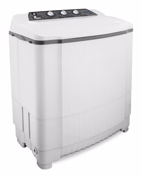 AWM-TT905P - 9 Kg Twin Tub Washing Machine with Pump, Anti-Shock Plastic Body, Internal Anti Detergent and Anti-Rust plastic Drum, Simultaneous Wash and Spin Function with Twin Motors, High Speed Spin 1350rpm.