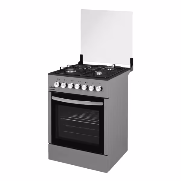 GC-F5831FX(SL) - 3Gas+1Electric, 58X58 Oven+Grill, One Touch Auto ignition, Glass Lid, Rotisserie, Mechanical Timer, Silver.