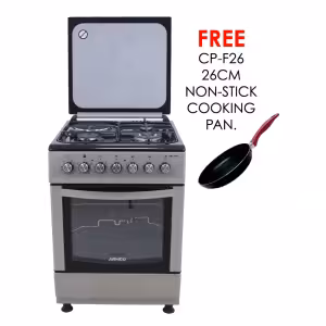 gc-f6631hx3(sl) - 3 multi-gas burners (1wok) + 1electric (180mm-2000w rapid plate), 60x60 oven+grill, flame failure device, one touch auto ignition, rotisserie, cool door with removable inner glass oven, 304ss high quality stainless steel body.