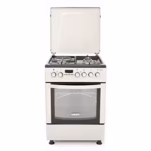 GC-F6631HX2(SL) - 3 Multi-gas Burners (1WOK) + 1Electric (180mm-2000W RAPID Plate), 60X60 Oven+Grill, One Touch Auto ignition, Rotisserie, Mechanical Timer, Cool Door with removable inner glass Oven, Adjustable Feet, Silver.