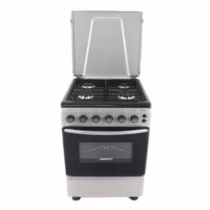 GC-F6640PX(SL) - 4 Gas, 60X60 Gas Oven+Grill, 1 Grid + 1 Tray, Double Glass oven Door, Timer, Lamp, Metal Lid, Button Ignition for Cooktop, Silver.