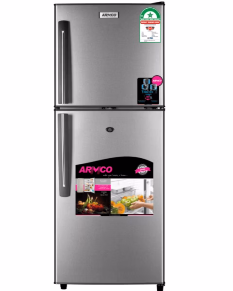 ARF-D178G(DS) - Refrigerator, 118L, 2door, COOL PACK, Interior Lamp, 2 Strengthened Wire Shelves, Crystal Vegetable Crisper, Toughened Freezer shelves, Egg Tray, Lock and Key, External handle, External Condenser, Dark Silver.