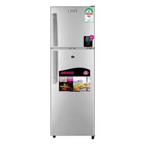 ARF-D338G(SL) - Refrigerator, 213L, 2door, COOLPACK, Interior Lamp, 2 Strengthened Wire Shelves, Crystal Vegetable Crisper, Egg Tray, Lock and Key, Silver.
