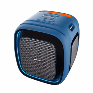AHT-BBX100-Waterproof Wireless Speaker (5.25" Supreme BASS + 2 x 3" Tweeter ), IPX6 rated waterproofing , 15000mAh capacity, Wireless connectivity up to 5m, 8-10 Hour play time, BT, USB, TF Card, Aux, Microphone input, Free Wireless Mic and Karaoke function , TWS Pairing, 8 light modes, Double BASS radiator, Carry on Belt. 100W RMS.