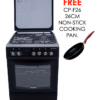 gc-f6631hx3(bk) - 3 multi-gas burners (1wok) + 1electric (180mm-2000w rapid plate), 60x60 oven+grill, flame failure device, one touch auto ignition, rotisserie, digital timer, cool door with removable inner glass oven.