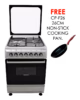 gc-f6631jx(sl) - 3 multi-gas burners + 1electric (180mm-2000w rapid plate), 60x60 oven+grill, flame failure device, one touch auto ignition, rotisserie, mechanical timer, 304s (non magnetic )top table stainless steel, silver.