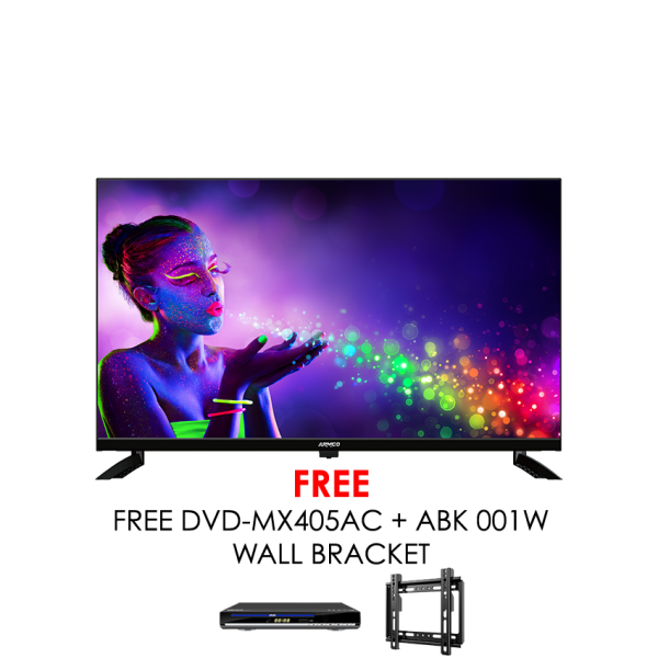 ARMCO 43" LED TV, Digital SMART FHD 1080p, Android 14.0 OS, Frameless design, USB Movies, Multi Format, 3xHDMI, 2xUSB, Memory 1G+8G, CI Slot, Hi Fi Sound, VGA Connector, RJ45 Input, Mini AV, Energy Saving, With Remote
