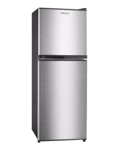 ARF-198K Armco Refrigerator, 137L, 2-Door, COOLPACK, Glass Shelves, Vegetable Crisper, Lock & Key, Interior Lamp, Dark Silver, 3-Star EPRA