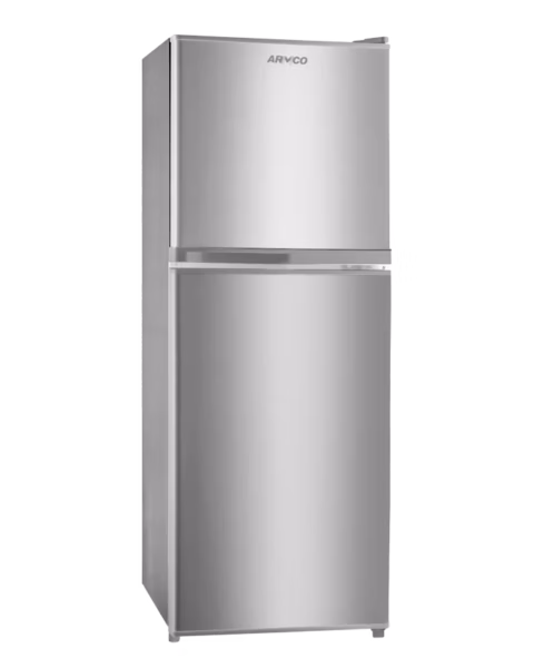 ARF-198K Armco Refrigerator, 137L, 2-Door, COOLPACK, Glass Shelves, Vegetable Crisper, Lock & Key, Interior Lamp, Dark Silver, 3-Star EPRA