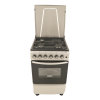3Gas + 1 Electric Gas Cooker (RAPID), Static Electric Oven/Grill 50X55, Button ignition, Thermostat, Lamp, Metal Lid, Rotisserrie, Mechanical Timer, Double glass Oven Door, 1 grid, 1 Tray, Adjustable Feet SILVER