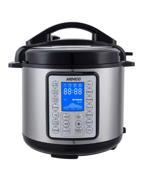 APC-EP800UX - 8L Multi Function Electric Pressure Cooker, (Soup, Meat, Chicken, Cake, Saute, Beans, Rice, Steam, Porridge, Multigrain, yogurt, Fish, Ribs), 3 types of Taste Choice, Soft Touch buttons, Electric LED.