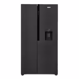 ARF-NF758-SBSK(DS) - Armco Refrigerator,575L, 2 door Side by Side (365L Refrigerator/210L Freezer), Inbuilt Water Dispenser, LED Interior Lamp, Electronic Temperature control, Energy Saving INVERTER COMPRESSOR, Multi Airflow, 3 Strengthened Tempered Glass Shelves, Crystal Vegetable Crisper, Egg Tray, Dark Silver. 3 Star EPRA rating